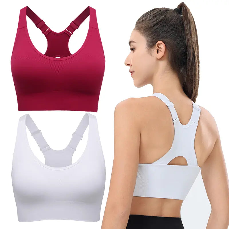 Seamless Racerback Sports Bra for Women, High Support Padded Wireless Crop Top with Adjustable Straps, Athletic Fitted for Yoga & Gym Workout, Gym Clothes Workout, Cropped Activewear, Seamless Lightweight Workout