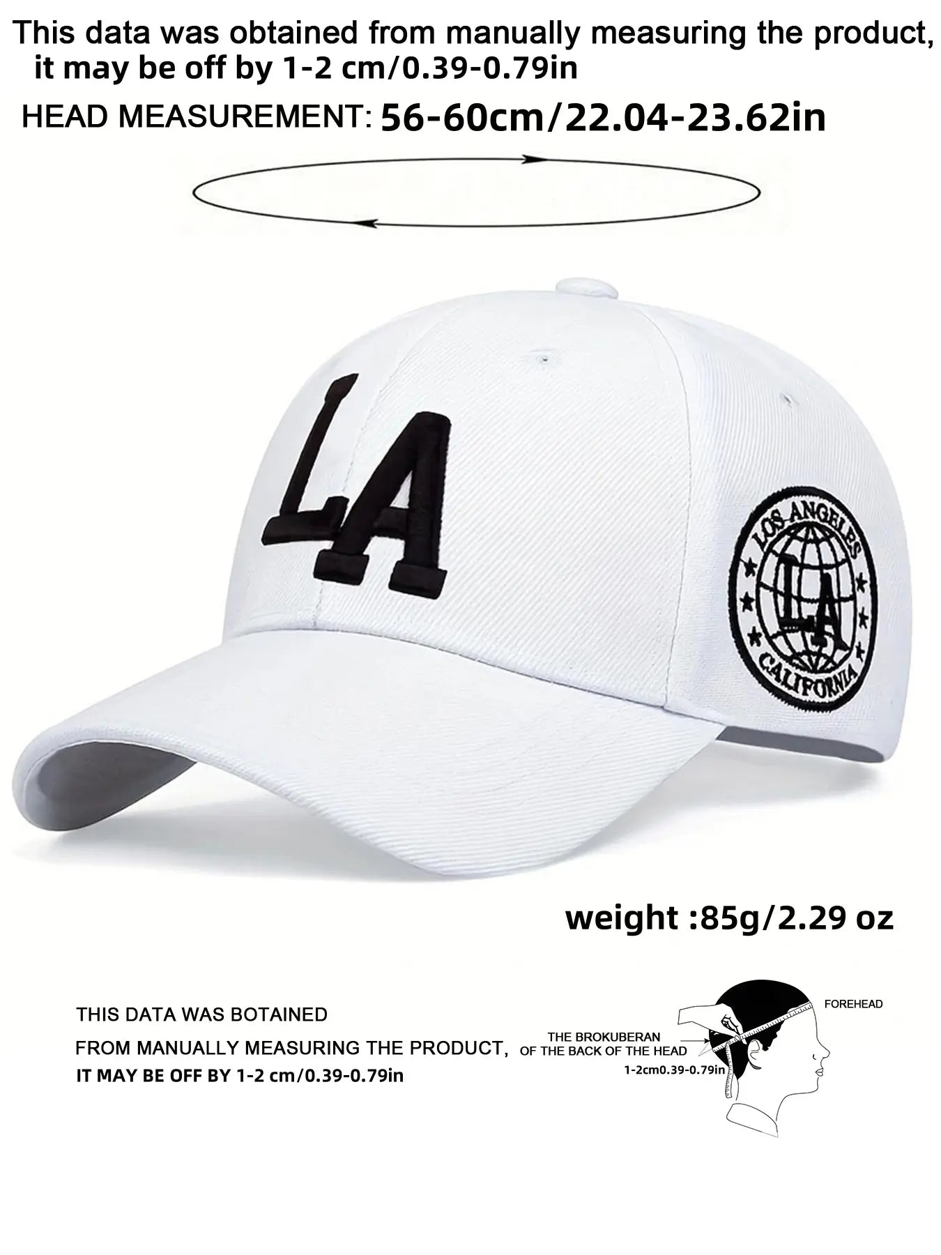 LA Letter Embroidered Baseball Cap, Cool Casual Outdoor Sports Hat for Men & Women, Adjustable Sun Protection Cap for Daily Wear