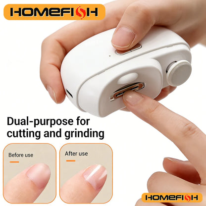 Electric Nail Clipper Grinding and Polishing with Light Automatic Nail Trimmer Rechargeable Nail Cutter Manicure for Baby Adult