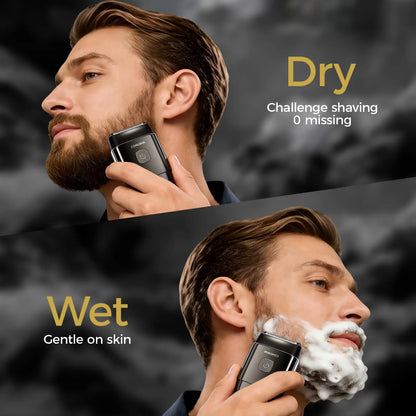 CONLWIN Mini Electric Foil Shaver - 3D Floating Heads, IPX7 Waterproof, USB-C Charging, 120-Day Battery Life, UV-C Sterilization, Auto Cleaning, LED Display, Compact Portable Design, Ideal Father'S Day Gifts, Summerwins,Father'Sdaygifts, Body, Stainless S