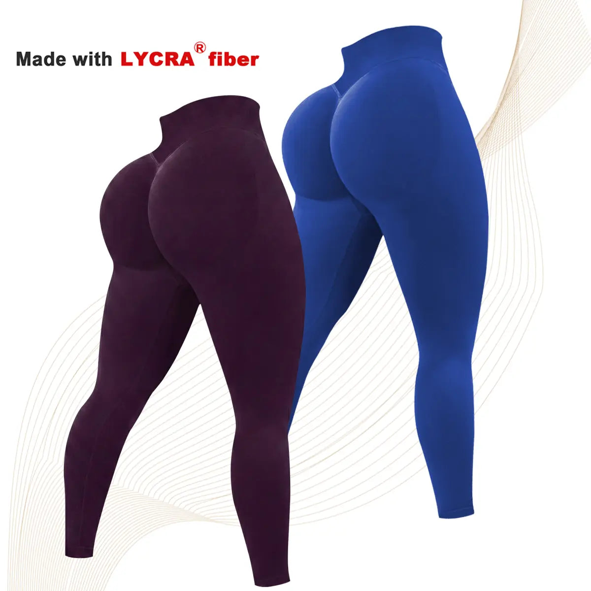2 Pcs Lycra New Color Impact Leggings Fitness Gymwear, Tummy Control, Scrunch Butt Lifting Sportswear Workout Yoga Gym Pants Women’S Solid High Waist Sports Leggings, High Stretch Seamless Yoga Leggings