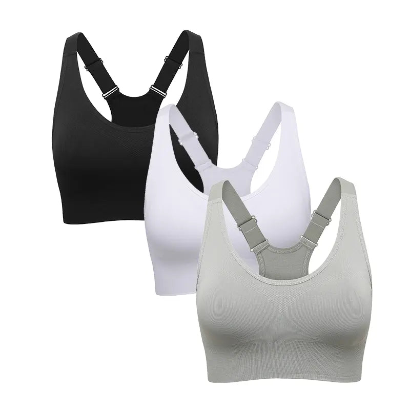 Seamless Racerback Sports Bra for Women, High Support Padded Wireless Crop Top with Adjustable Straps, Athletic Fitted for Yoga & Gym Workout, Gym Clothes Workout, Cropped Activewear, Seamless Lightweight Workout