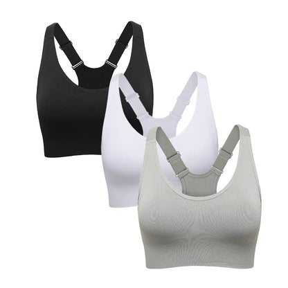 Seamless Racerback Sports Bra for Women, High Support Padded Wireless Crop Top with Adjustable Straps, Athletic Fitted for Yoga & Gym Workout, Gym Clothes Workout, Cropped Activewear, Seamless Lightweight Workout