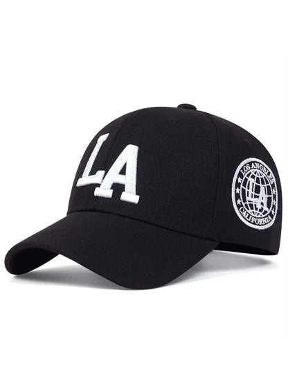 LA Letter Embroidered Baseball Cap, Cool Casual Outdoor Sports Hat for Men & Women, Adjustable Sun Protection Cap for Daily Wear