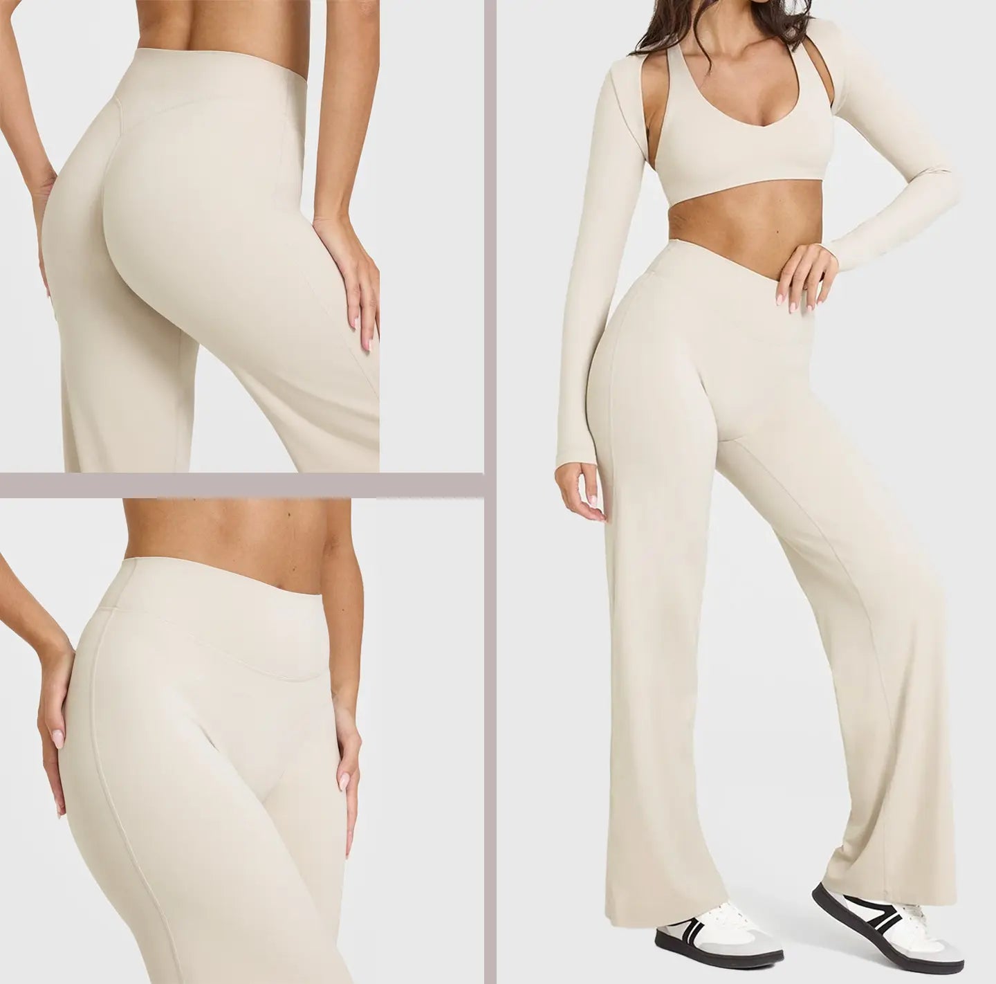 DENFY Softmotion Straight Leg Bottoms 31" Inseam Fitness Gymwear Women Workout Leggings Gym Sportswear Outdoor Sports Yoga Pants Sav Wide Leg Pants