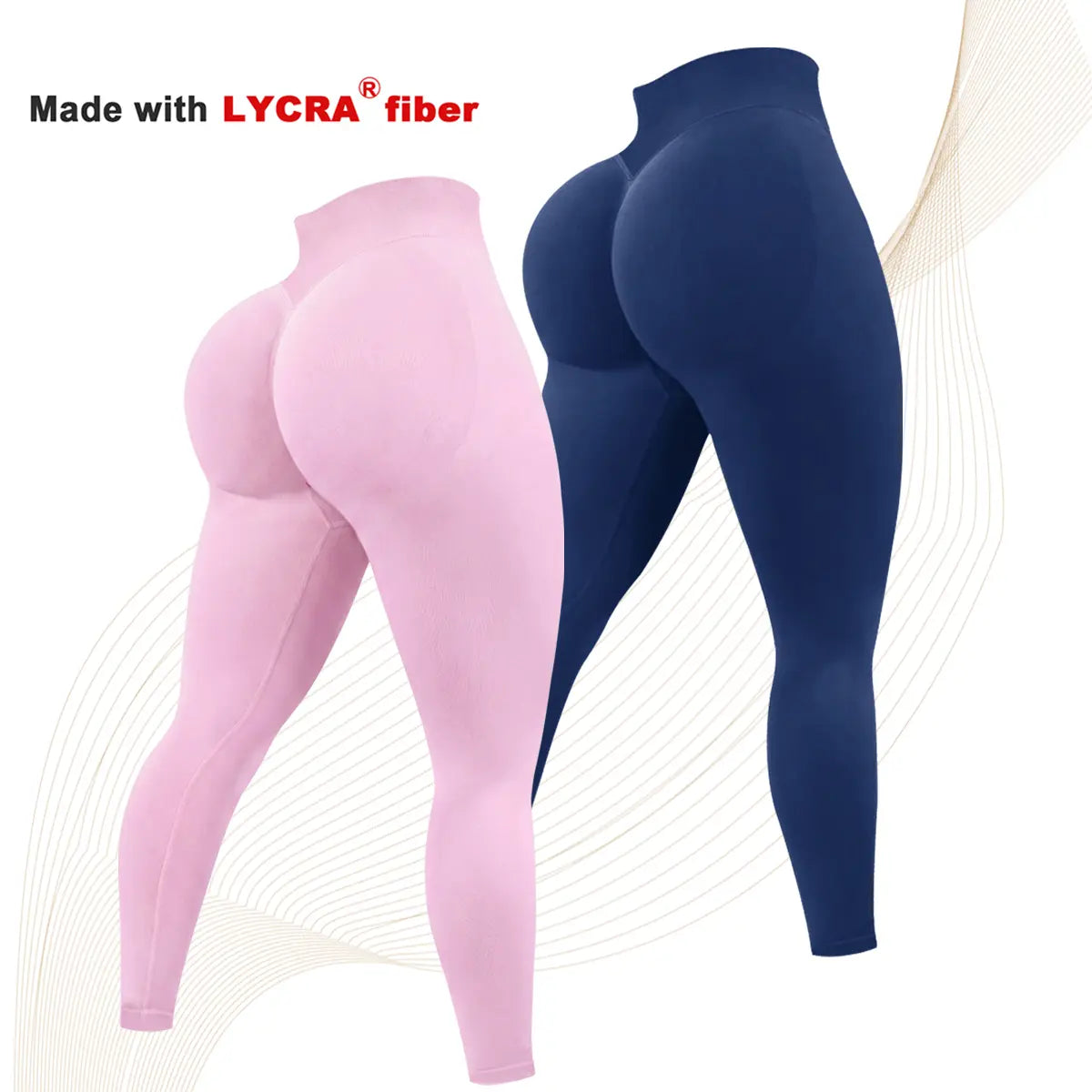 2 Pcs Lycra New Color Impact Leggings Fitness Gymwear, Tummy Control, Scrunch Butt Lifting Sportswear Workout Yoga Gym Pants Women’S Solid High Waist Sports Leggings, High Stretch Seamless Yoga Leggings