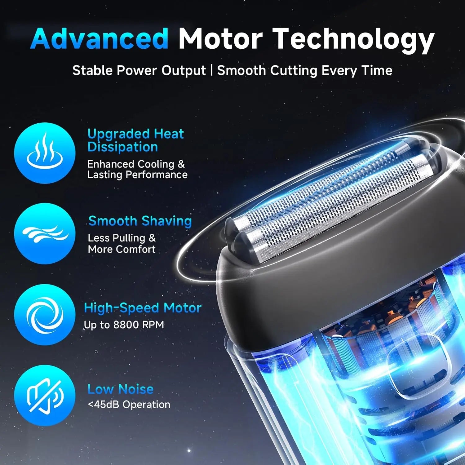 Electric Foil Shavers for Men: Mini Electric Razor with 3 Floating Blades, IPX7 Waterproof Foil Shaver, USB-C Rechargeable Shavers for Men with Travel Lock, Compact Grooming Gift for Home & Travel,Fathers Day Gift