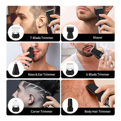 HIENA Series Multifunctional 11-Piece Beard and Hair Trimmer, Suitable for Face, Head, and Body, Self-Sharpening Metal Blades, Multiple Length Settings (3-6-9-12 Mm), Model HYN-T25