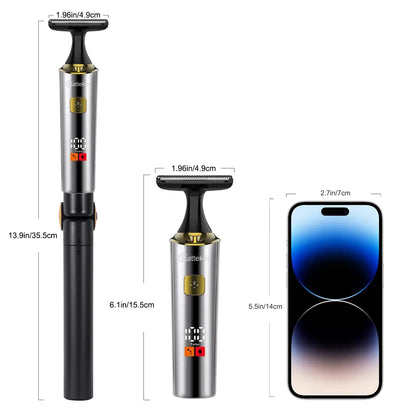 Hatteker Electric Mens Back Shaver Body Trimmer Hair Groomer 4 in 1 Kit with Extendable Auxiliary Arm Waterproof Facial,Chin,Arm,Back,Pubic Hair Trimmer Grooming Set