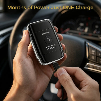 CONLWIN Mini Electric Foil Shaver - 3D Floating Heads, IPX7 Waterproof, USB-C Charging, 120-Day Battery Life, UV-C Sterilization, Auto Cleaning, LED Display, Compact Portable Design, Ideal Father'S Day Gifts, Summerwins,Father'Sdaygifts, Body, Stainless S