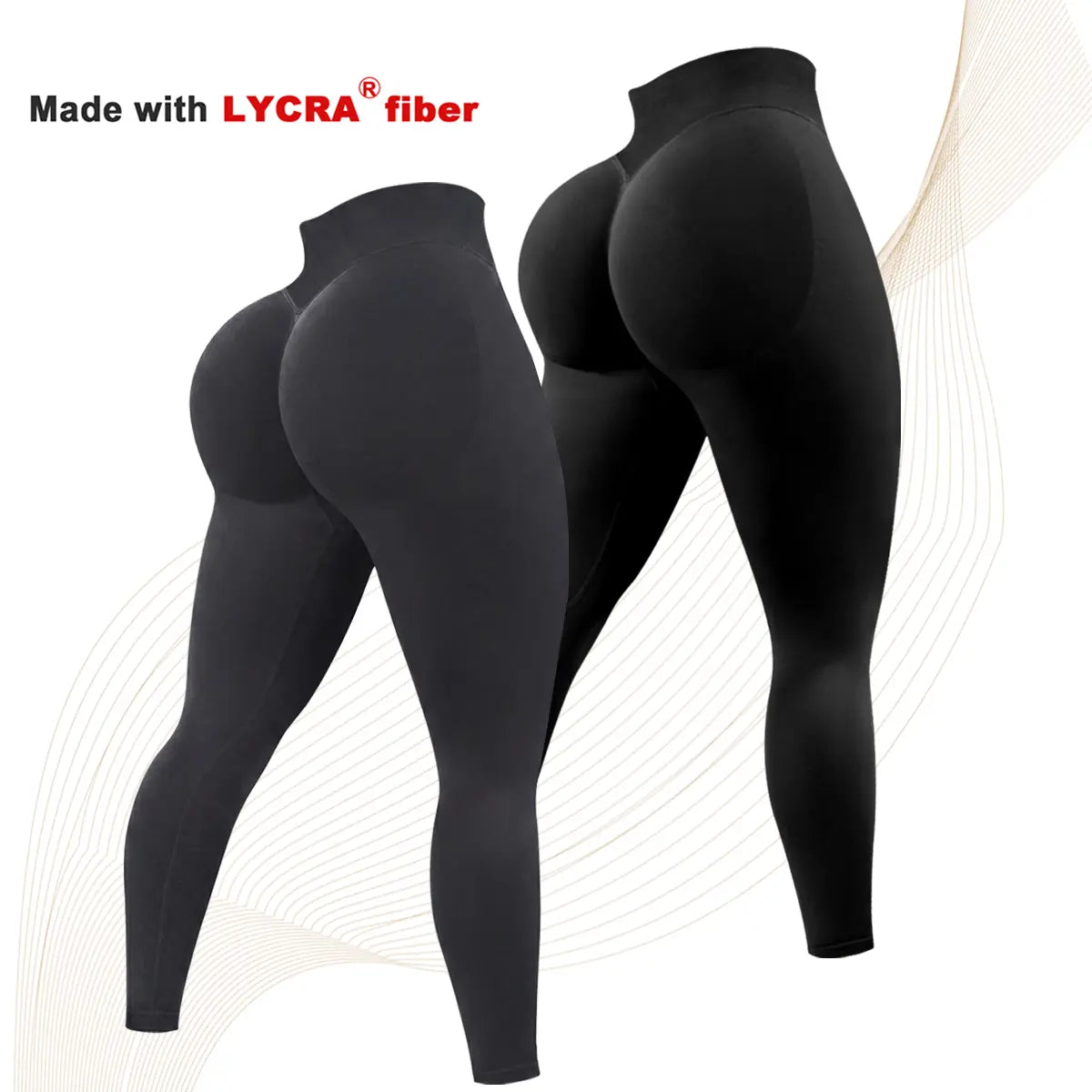 2 Pcs Lycra New Color Impact Leggings Fitness Gymwear, Tummy Control, Scrunch Butt Lifting Sportswear Workout Yoga Gym Pants Women’S Solid High Waist Sports Leggings, High Stretch Seamless Yoga Leggings