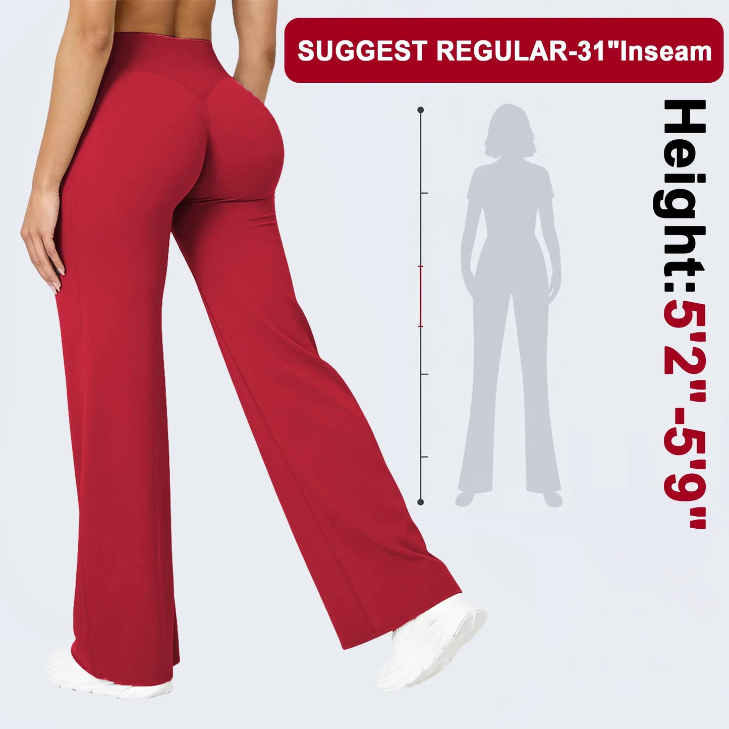 DENFY Softmotion Straight Leg Bottoms 31" Inseam Fitness Gymwear Women Workout Leggings Gym Sportswear Outdoor Sports Yoga Pants Sav Wide Leg Pants