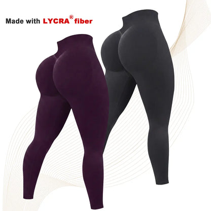 2 Pcs Lycra New Color Impact Leggings Fitness Gymwear, Tummy Control, Scrunch Butt Lifting Sportswear Workout Yoga Gym Pants Women’S Solid High Waist Sports Leggings, High Stretch Seamless Yoga Leggings