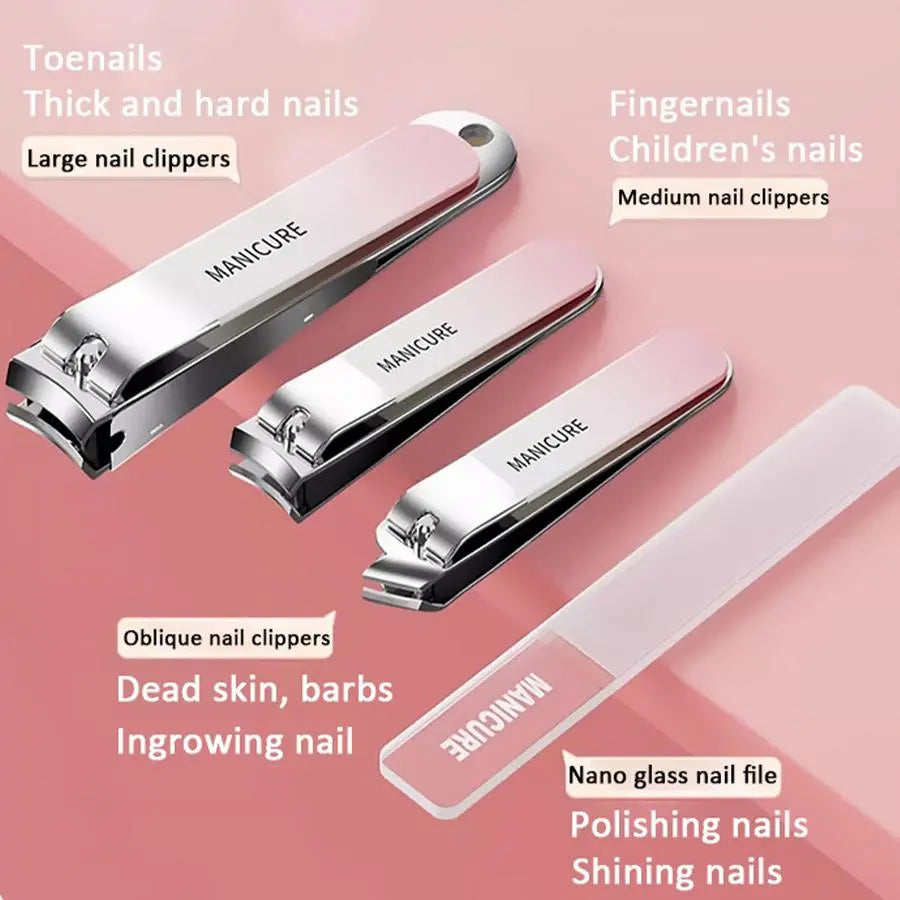 Professional Manicure Set, 10Pcs Nail Clipper Kit, Ear Digging Spoon, Personal Care Tools, Grooming Kit for Travel and Home, Nail Supplies, Christmas Gift