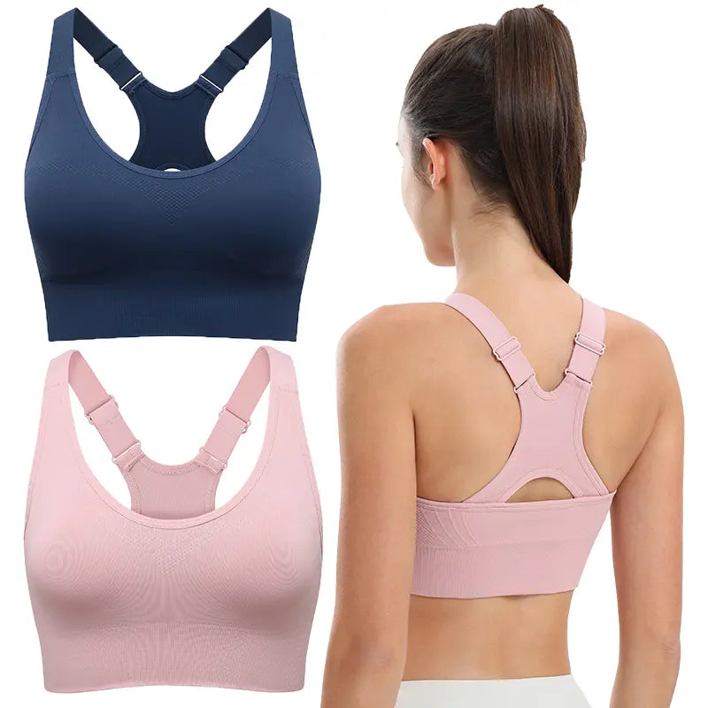 Seamless Racerback Sports Bra for Women, High Support Padded Wireless Crop Top with Adjustable Straps, Athletic Fitted for Yoga & Gym Workout, Gym Clothes Workout, Cropped Activewear, Seamless Lightweight Workout