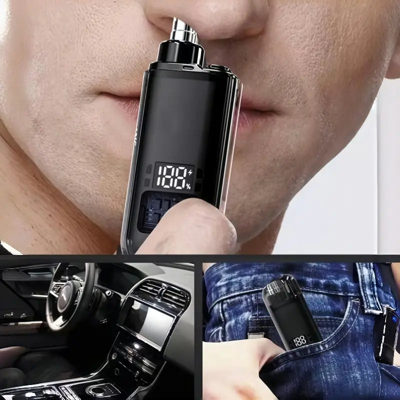 2026 New Nose & Ear Hair Trimmer for Men, Rechargeable Painless Facial Hair Shaver with LED Display, IPX7 Waterproof, Dual Edge Blades, Compact Portable Design, Secure Distance Trimming, Abs Face Smoothing Function, Storage Box, Painless Trim, 360 Degree,