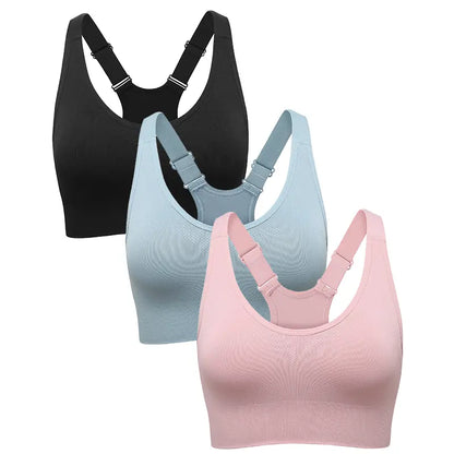 Seamless Racerback Sports Bra for Women, High Support Padded Wireless Crop Top with Adjustable Straps, Athletic Fitted for Yoga & Gym Workout, Gym Clothes Workout, Cropped Activewear, Seamless Lightweight Workout