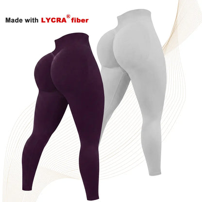 2 Pcs Lycra New Color Impact Leggings Fitness Gymwear, Tummy Control, Scrunch Butt Lifting Sportswear Workout Yoga Gym Pants Women’S Solid High Waist Sports Leggings, High Stretch Seamless Yoga Leggings