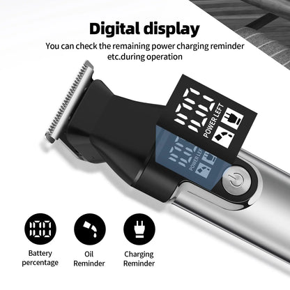 HIENA Series Multifunctional 11-Piece Beard and Hair Trimmer, Suitable for Face, Head, and Body, Self-Sharpening Metal Blades, Multiple Length Settings (3-6-9-12 Mm), Model HYN-T25