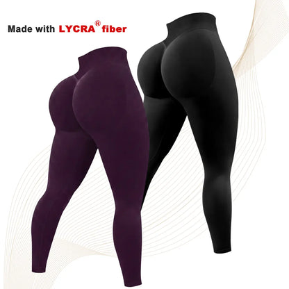 2 Pcs Lycra New Color Impact Leggings Fitness Gymwear, Tummy Control, Scrunch Butt Lifting Sportswear Workout Yoga Gym Pants Women’S Solid High Waist Sports Leggings, High Stretch Seamless Yoga Leggings