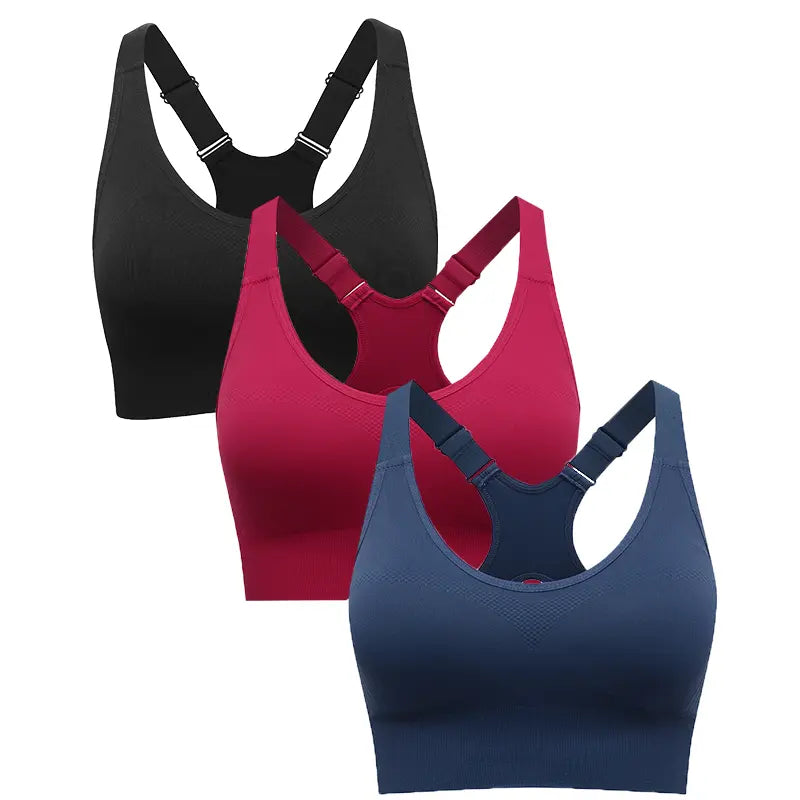 Seamless Racerback Sports Bra for Women, High Support Padded Wireless Crop Top with Adjustable Straps, Athletic Fitted for Yoga & Gym Workout, Gym Clothes Workout, Cropped Activewear, Seamless Lightweight Workout