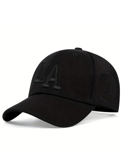 LA Letter Embroidered Baseball Cap, Cool Casual Outdoor Sports Hat for Men & Women, Adjustable Sun Protection Cap for Daily Wear