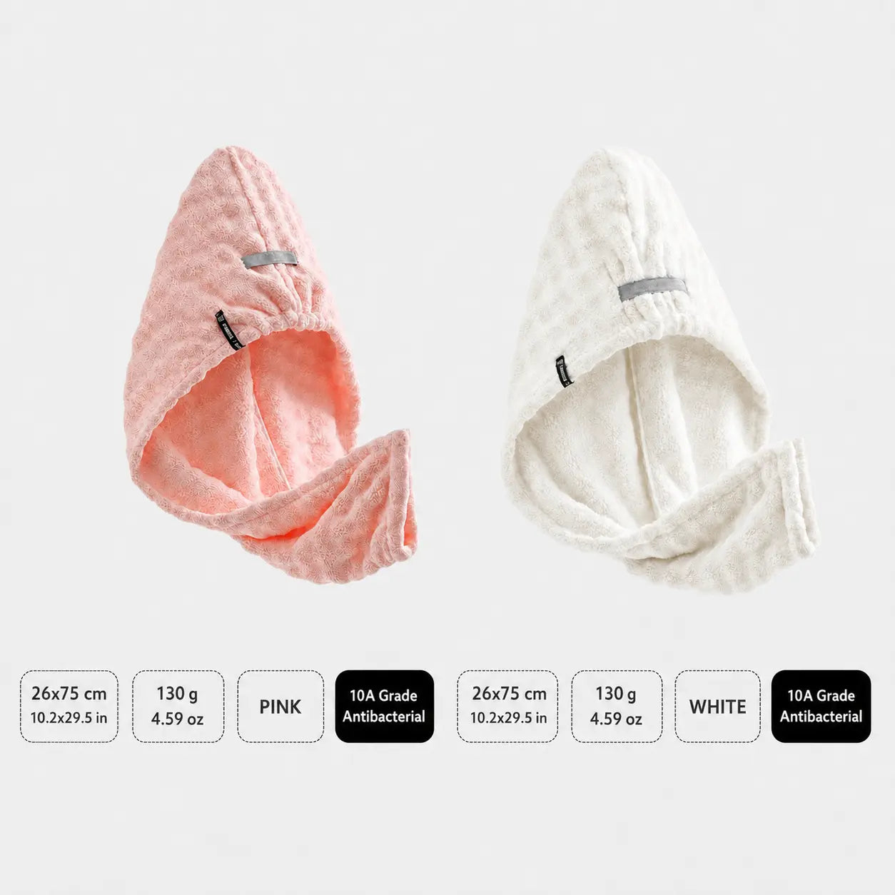 Premium Plush Microfiber Hair Towel Wrap for Women, Super Absorbent Quick-Drying Hair Turban with Button for Long, Thick & Curly Hair, 1-Pack or 2-Pack