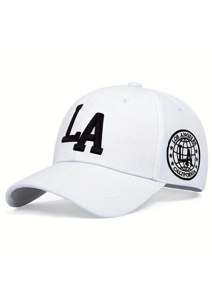 LA Letter Embroidered Baseball Cap, Cool Casual Outdoor Sports Hat for Men & Women, Adjustable Sun Protection Cap for Daily Wear