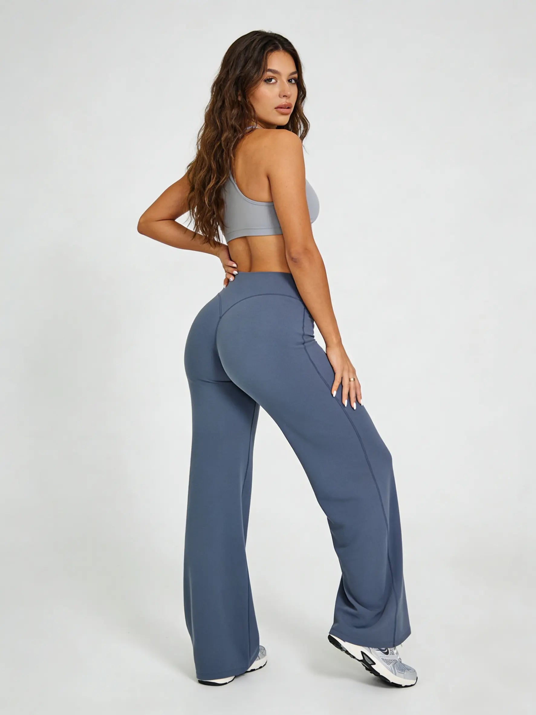 DENFY Softmotion Straight Leg Bottoms 31" Inseam Fitness Gymwear Women Workout Leggings Gym Sportswear Outdoor Sports Yoga Pants Sav Wide Leg Pants