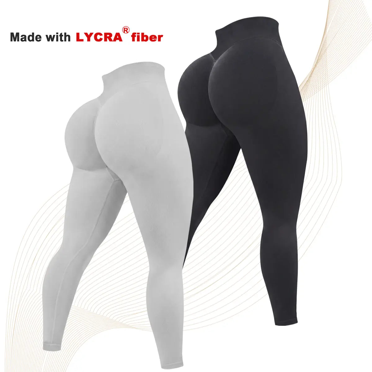 2 Pcs Lycra New Color Impact Leggings Fitness Gymwear, Tummy Control, Scrunch Butt Lifting Sportswear Workout Yoga Gym Pants Women’S Solid High Waist Sports Leggings, High Stretch Seamless Yoga Leggings