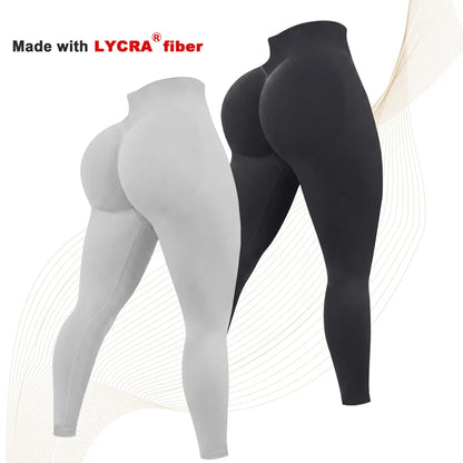 2 Pcs Lycra New Color Impact Leggings Fitness Gymwear, Tummy Control, Scrunch Butt Lifting Sportswear Workout Yoga Gym Pants Women’S Solid High Waist Sports Leggings, High Stretch Seamless Yoga Leggings