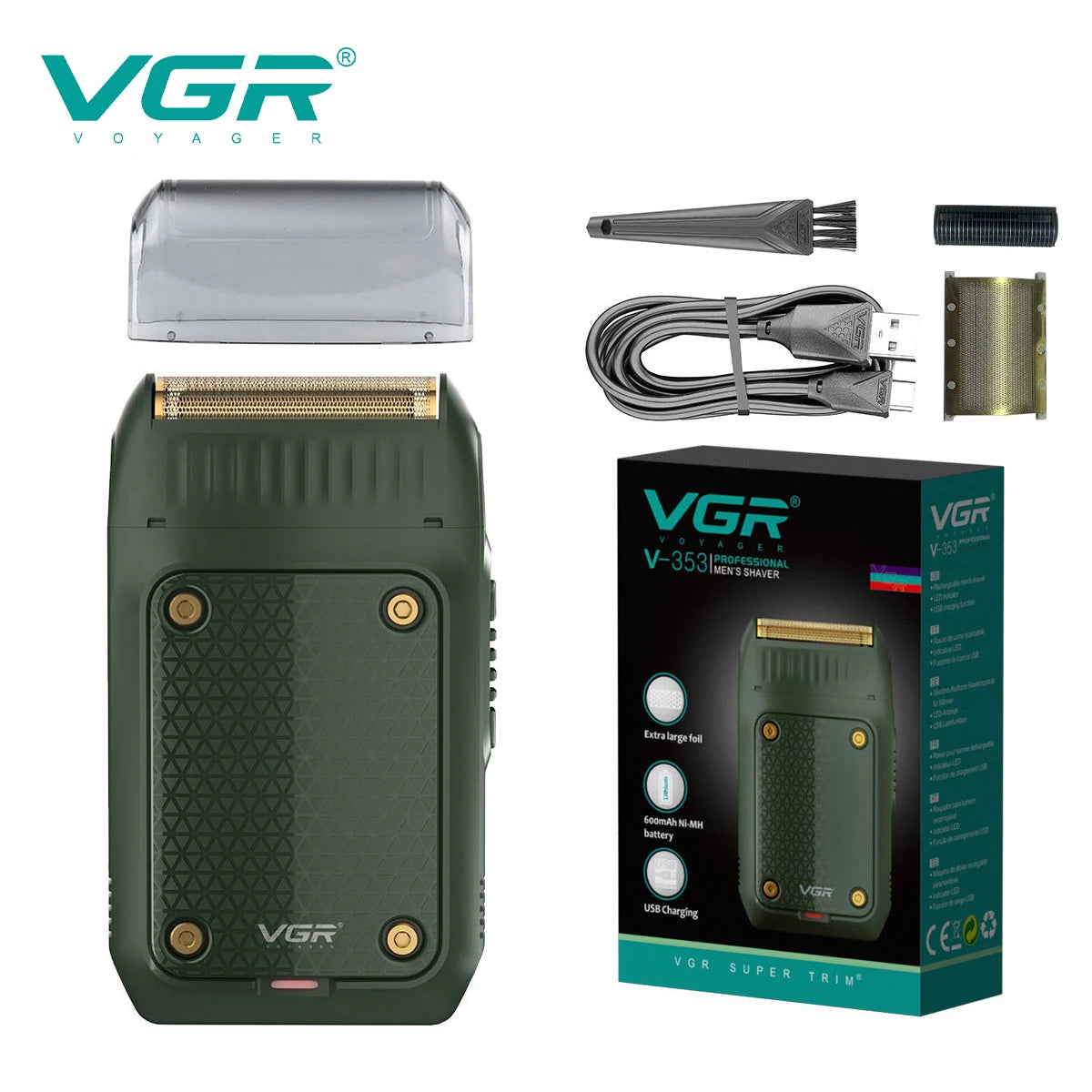 V-353 Shaver Professional Razor Electric Shaving Machine Portable Beard Trimmer Rechargeable Razor Mini Shaver for Men