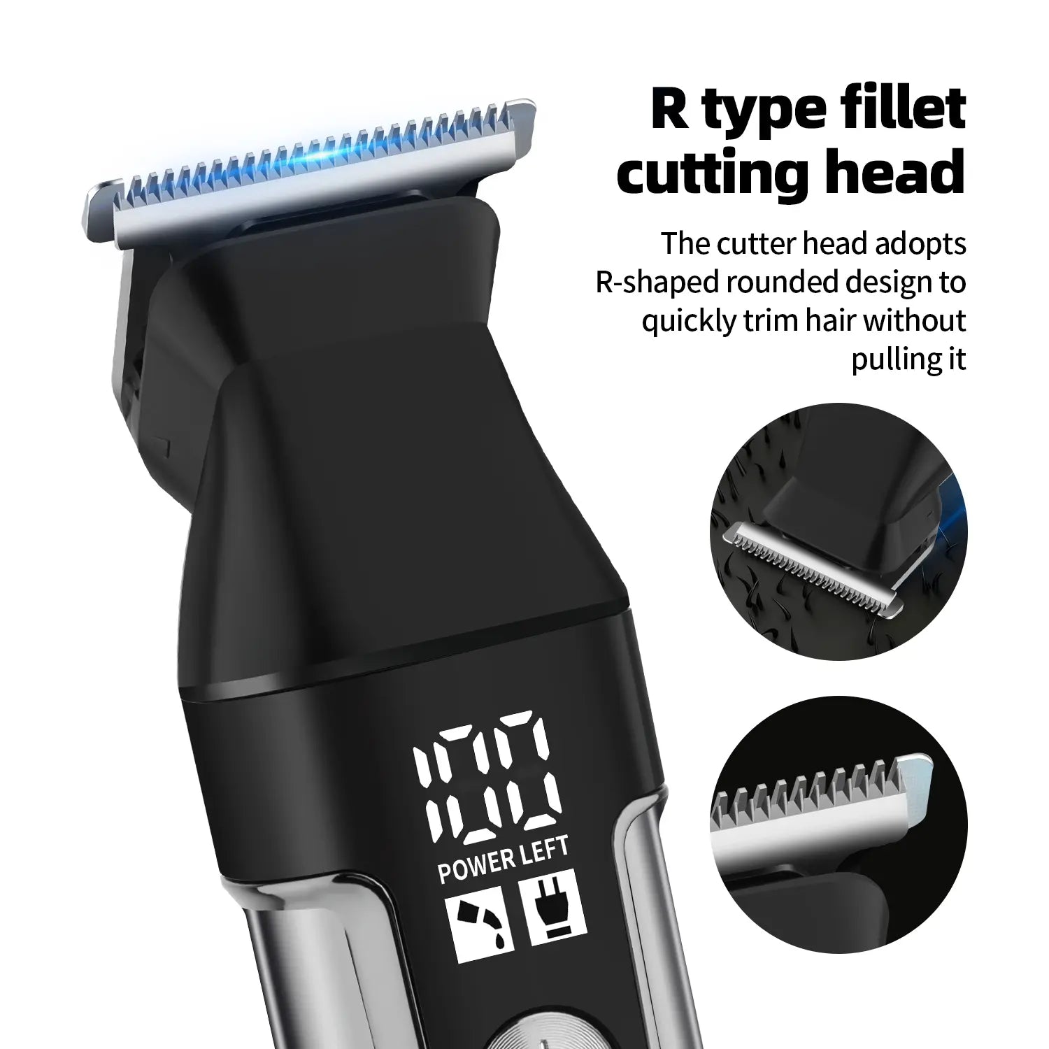 HIENA Series Multifunctional 11-Piece Beard and Hair Trimmer, Suitable for Face, Head, and Body, Self-Sharpening Metal Blades, Multiple Length Settings (3-6-9-12 Mm), Model HYN-T25