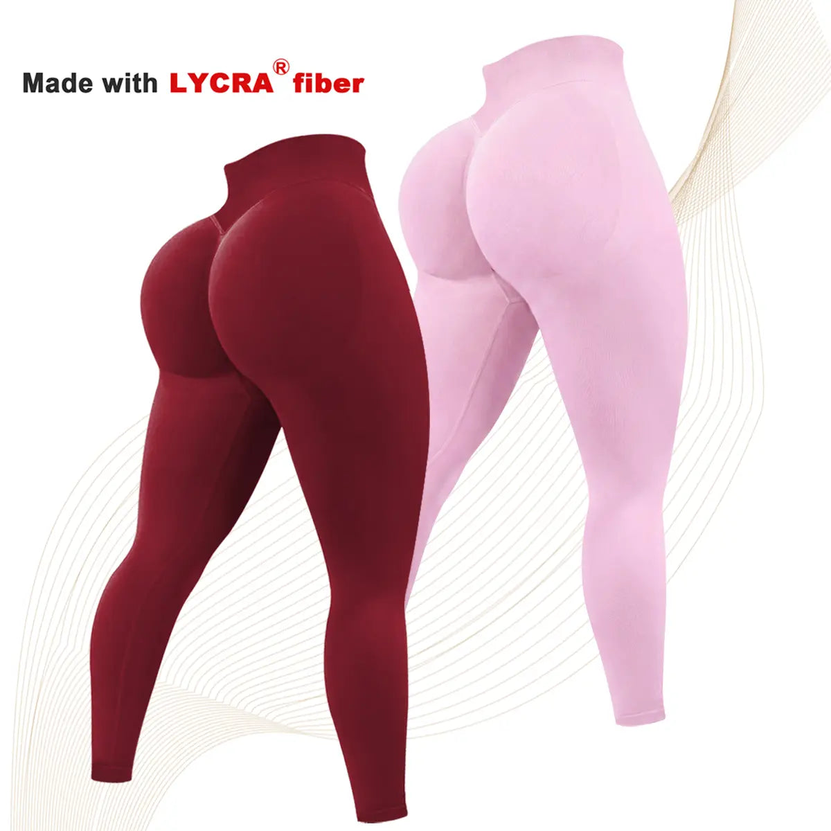 2 Pcs Lycra New Color Impact Leggings Fitness Gymwear, Tummy Control, Scrunch Butt Lifting Sportswear Workout Yoga Gym Pants Women’S Solid High Waist Sports Leggings, High Stretch Seamless Yoga Leggings