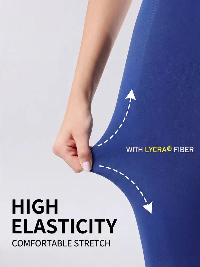 2 Pcs Lycra New Color Impact Leggings Fitness Gymwear, Tummy Control, Scrunch Butt Lifting Sportswear Workout Yoga Gym Pants Women’S Solid High Waist Sports Leggings, High Stretch Seamless Yoga Leggings