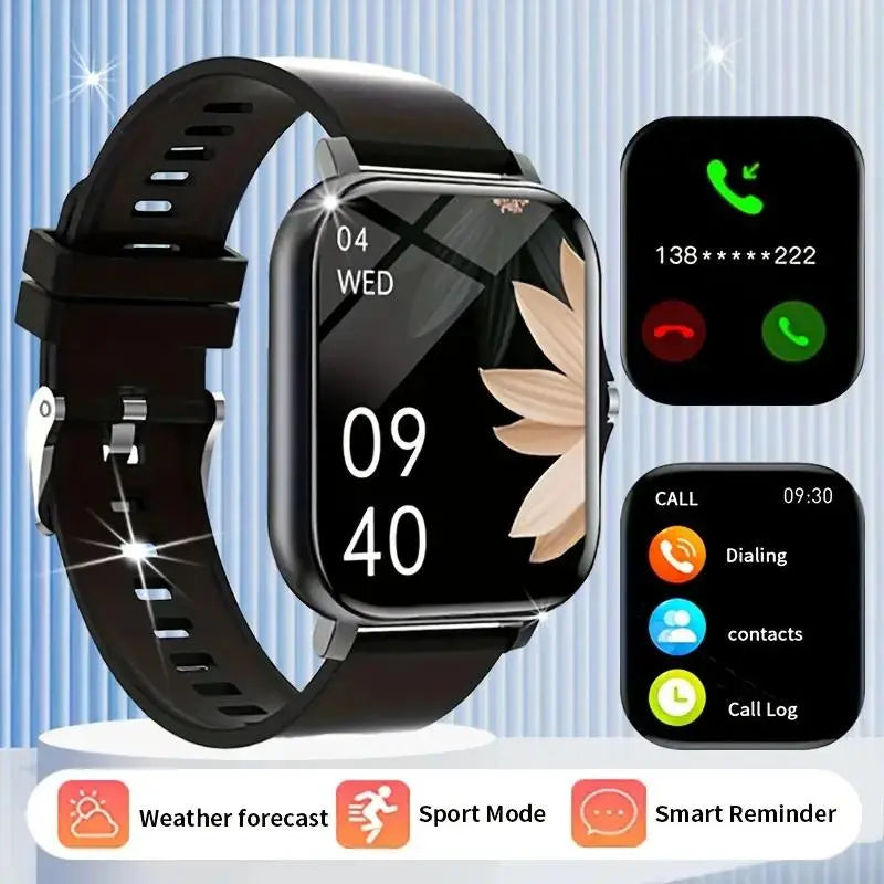 High-Definition Full-Screen Touchscreen Smartwatch for Men & Women, Bluetooth Wearable Tech with Call/Message Notifications, Step Counting, Calorie Tracker, Fitness Modes, Valentine'S Day Gift, Compatible with Iphone & Android Smartphone Black, Devices, R