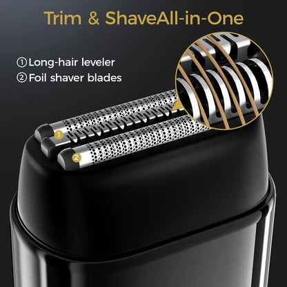 CONLWIN Mini Electric Foil Shaver - 3D Floating Heads, IPX7 Waterproof, USB-C Charging, 120-Day Battery Life, UV-C Sterilization, Auto Cleaning, LED Display, Compact Portable Design, Ideal Father'S Day Gifts, Summerwins,Father'Sdaygifts, Body, Stainless S