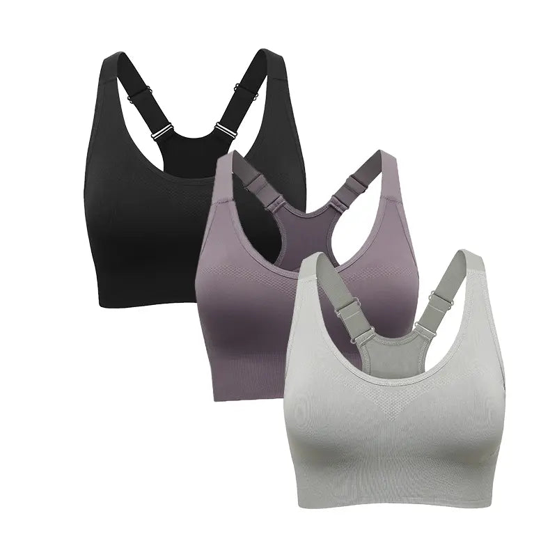 Seamless Racerback Sports Bra for Women, High Support Padded Wireless Crop Top with Adjustable Straps, Athletic Fitted for Yoga & Gym Workout, Gym Clothes Workout, Cropped Activewear, Seamless Lightweight Workout