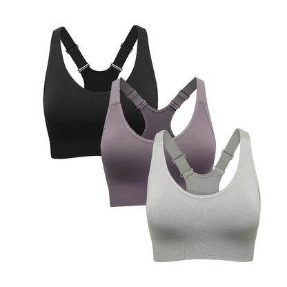Seamless Racerback Sports Bra for Women, High Support Padded Wireless Crop Top with Adjustable Straps, Athletic Fitted for Yoga & Gym Workout, Gym Clothes Workout, Cropped Activewear, Seamless Lightweight Workout