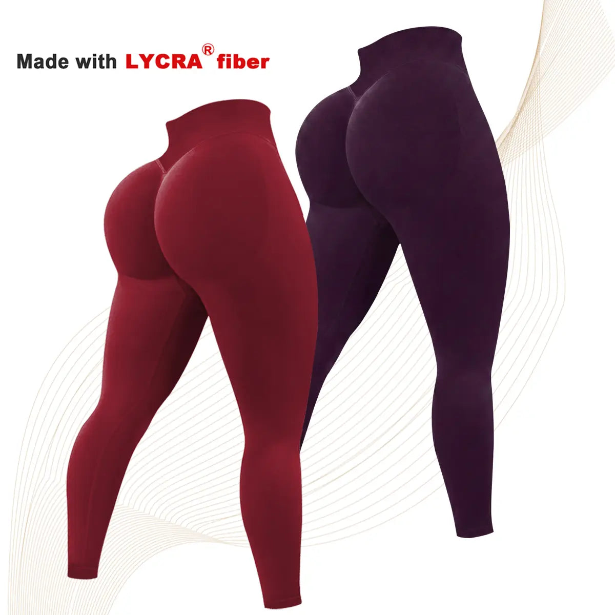 2 Pcs Lycra New Color Impact Leggings Fitness Gymwear, Tummy Control, Scrunch Butt Lifting Sportswear Workout Yoga Gym Pants Women’S Solid High Waist Sports Leggings, High Stretch Seamless Yoga Leggings