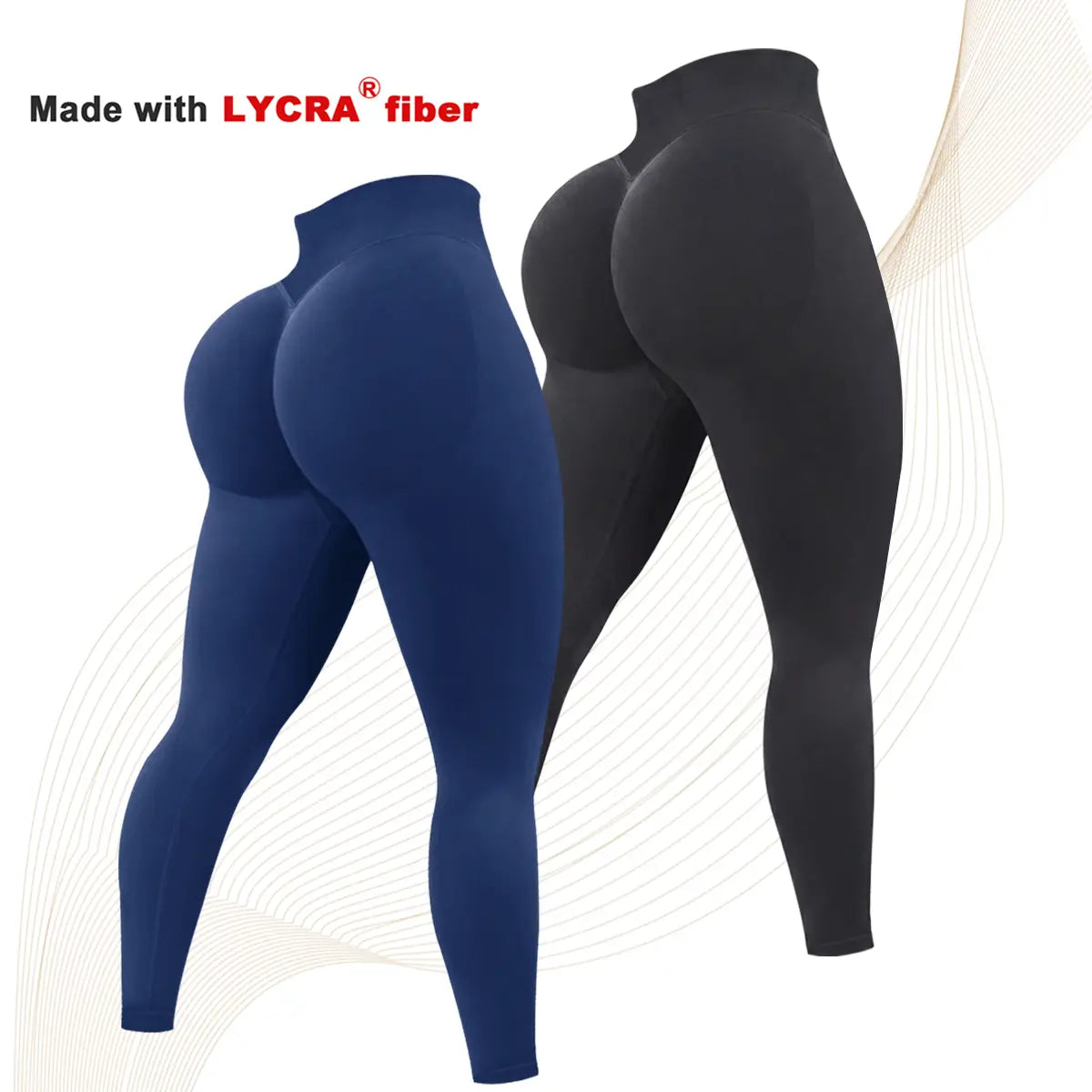 2 Pcs Lycra New Color Impact Leggings Fitness Gymwear, Tummy Control, Scrunch Butt Lifting Sportswear Workout Yoga Gym Pants Women’S Solid High Waist Sports Leggings, High Stretch Seamless Yoga Leggings