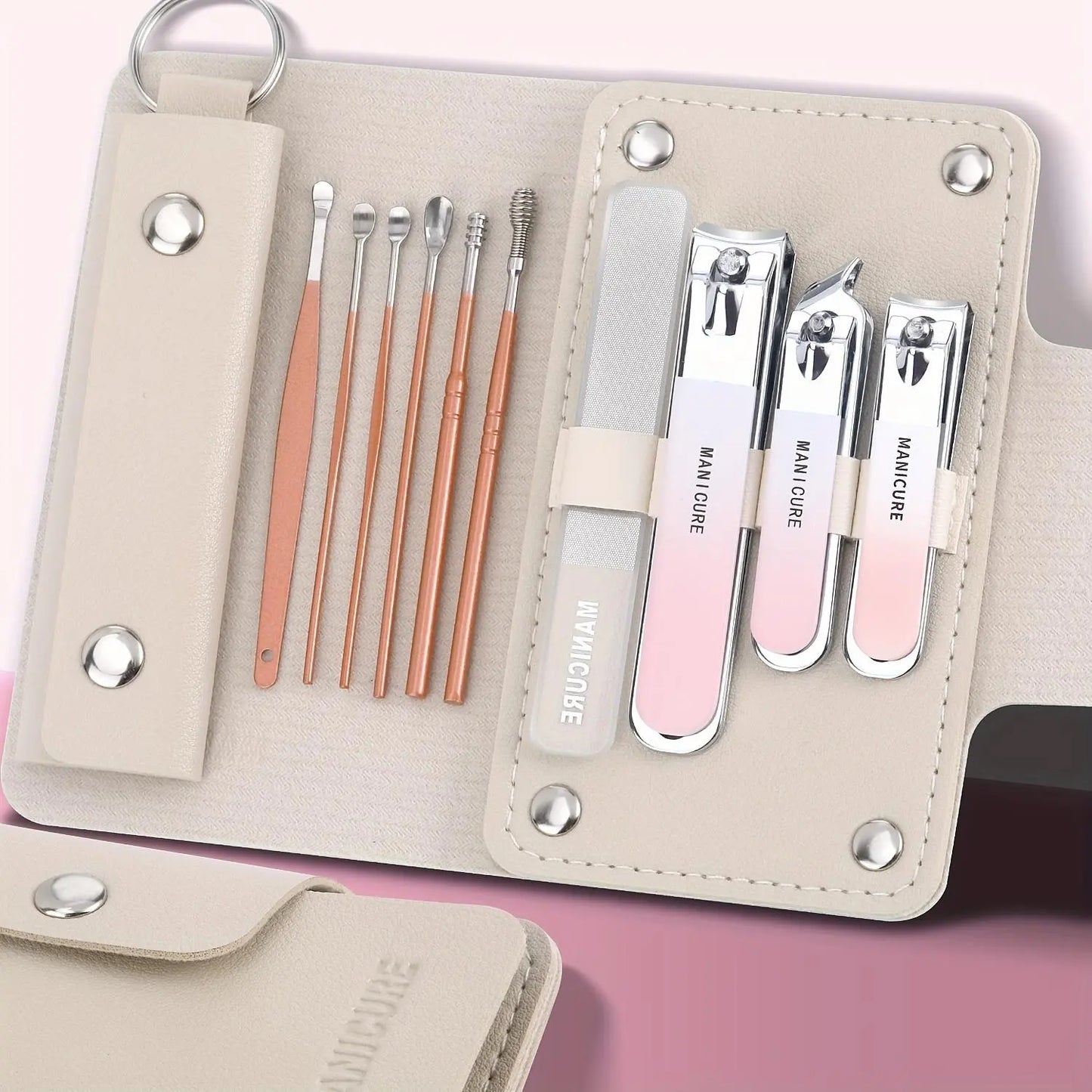 Professional Manicure Set, 10Pcs Nail Clipper Kit, Ear Digging Spoon, Personal Care Tools, Grooming Kit for Travel and Home, Nail Supplies, Christmas Gift