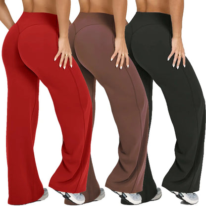 DENFY Softmotion Straight Leg Bottoms 31" Inseam Fitness Gymwear Women Workout Leggings Gym Sportswear Outdoor Sports Yoga Pants Sav Wide Leg Pants