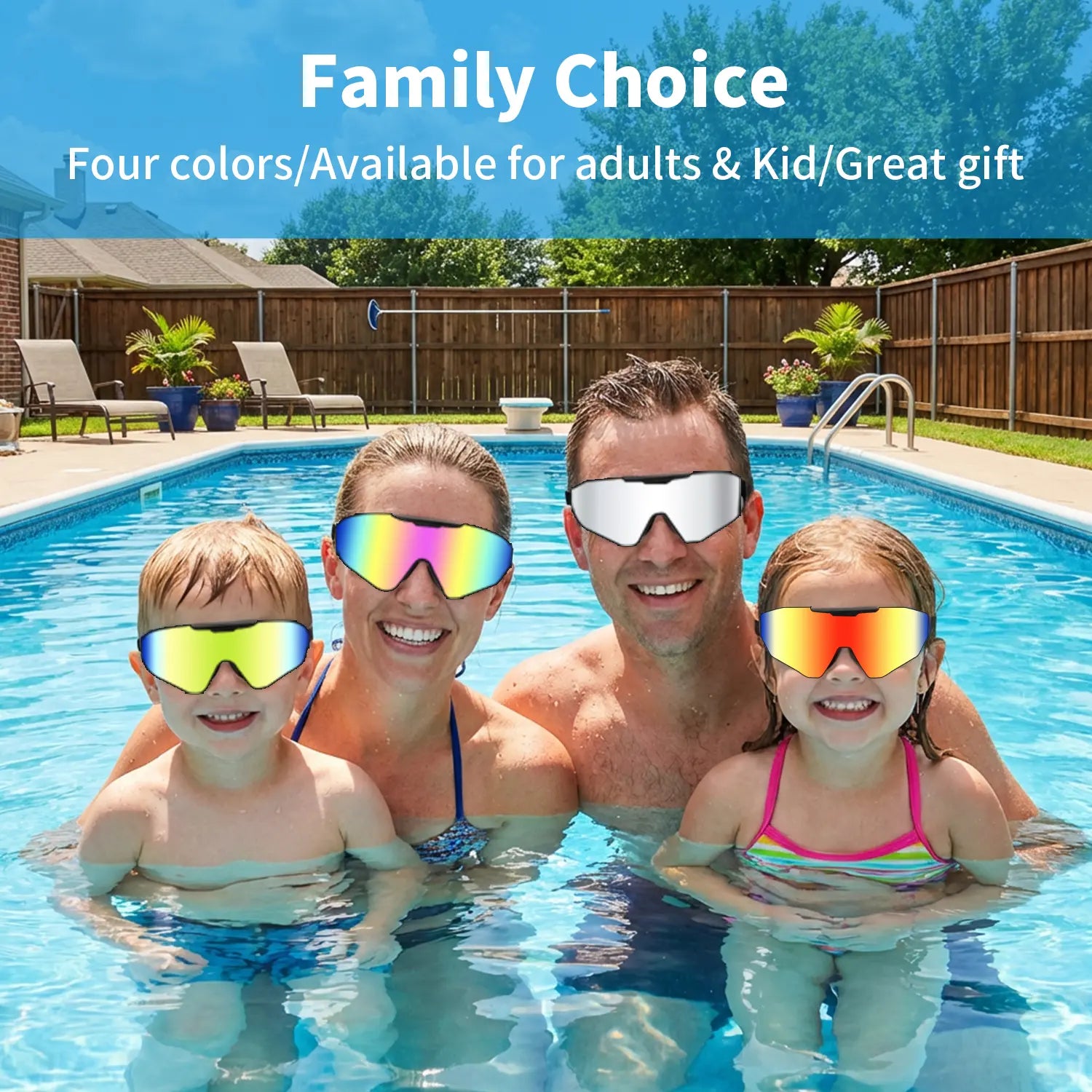 Outly 2 Pack Swim Goggles with Earplugs for Adult Kid 4-12 Men Women, Anti-Fog UV Protection No Leak 180° Wide View Clear Vision Pool Goggles