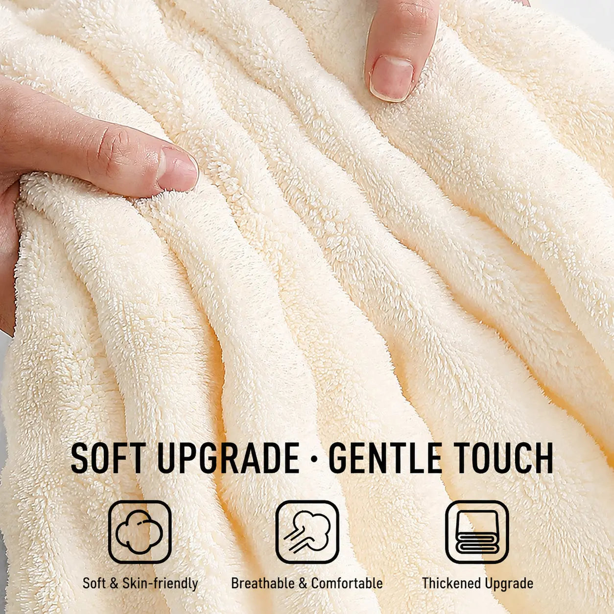 Premium Plush Microfiber Hair Towel Wrap for Women, Super Absorbent Quick-Drying Hair Turban with Button for Long, Thick & Curly Hair, 1-Pack or 2-Pack