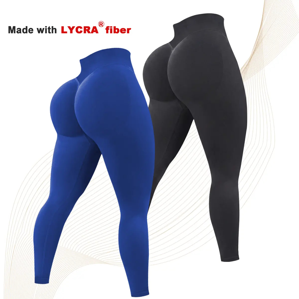 2 Pcs Lycra New Color Impact Leggings Fitness Gymwear, Tummy Control, Scrunch Butt Lifting Sportswear Workout Yoga Gym Pants Women’S Solid High Waist Sports Leggings, High Stretch Seamless Yoga Leggings