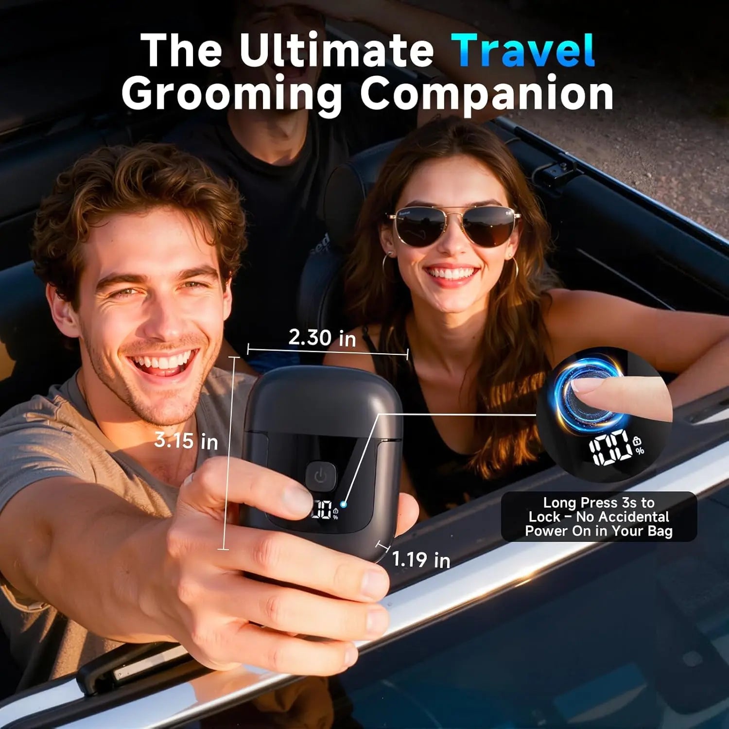 Electric Foil Shavers for Men: Mini Electric Razor with 3 Floating Blades, IPX7 Waterproof Foil Shaver, USB-C Rechargeable Shavers for Men with Travel Lock, Compact Grooming Gift for Home & Travel,Fathers Day Gift