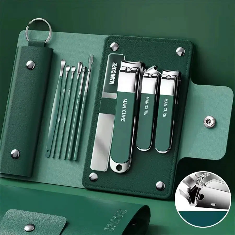 Professional Manicure Set, 10Pcs Nail Clipper Kit, Ear Digging Spoon, Personal Care Tools, Grooming Kit for Travel and Home, Nail Supplies, Christmas Gift