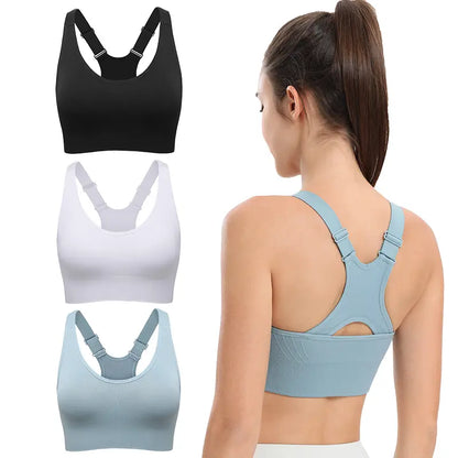 Seamless Racerback Sports Bra for Women, High Support Padded Wireless Crop Top with Adjustable Straps, Athletic Fitted for Yoga & Gym Workout, Gym Clothes Workout, Cropped Activewear, Seamless Lightweight Workout